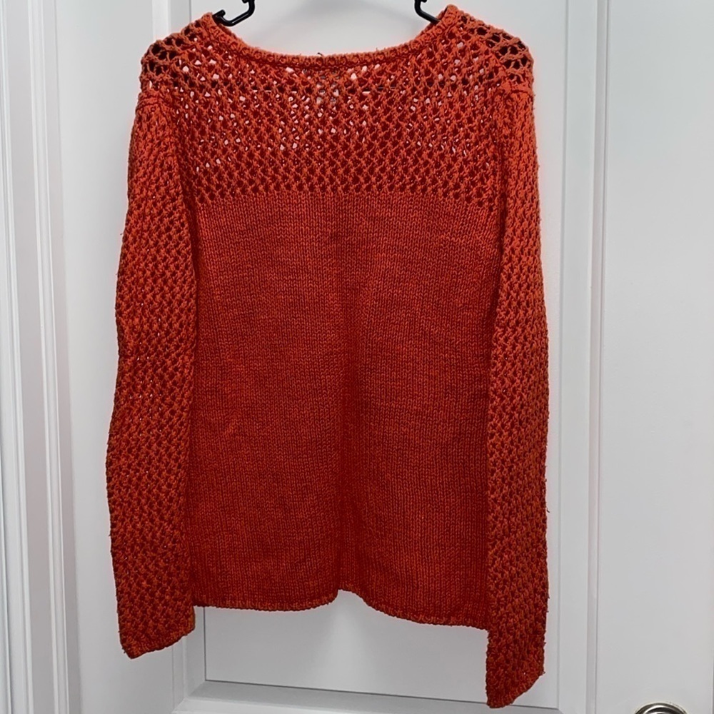 Spiegel Silk Blend burnt orange sweater size medium 58% silk Vintage - Picture 5 of 6